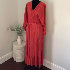 Mittoshop-Apricot Lane Boutique Rayon Dress.  Size Medium‎ Burnt Orange